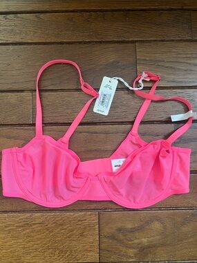 Aerie Hot Pink Smoothez Full Coverage Mesh Underwire Bra Size 34B NWT